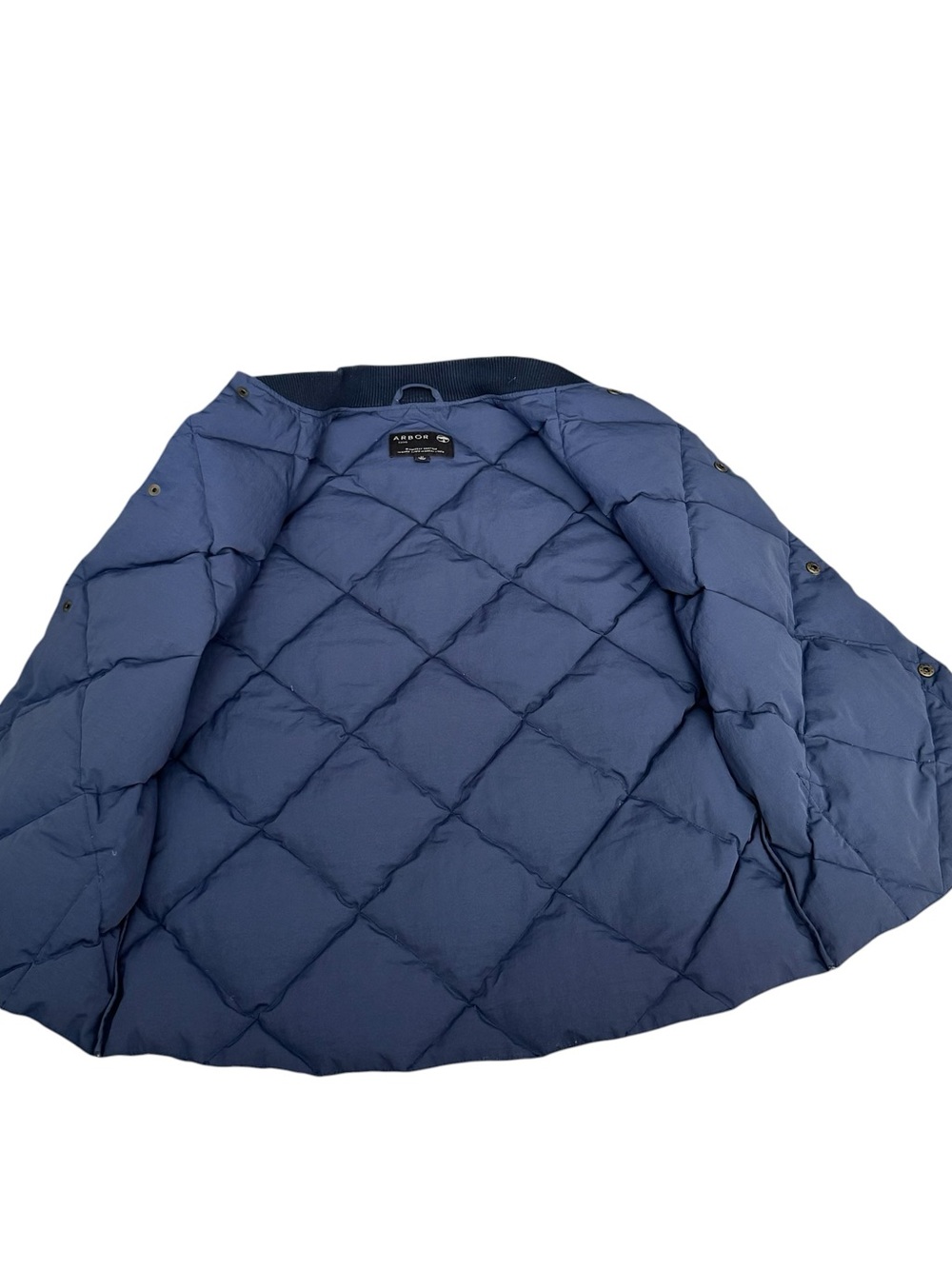Arbor Collective Puffer Vest Mens Medium Blue Quilted Snap Front Jacket - Picture 6 of 8